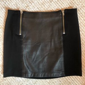 Guess black faux leather mini skirt
